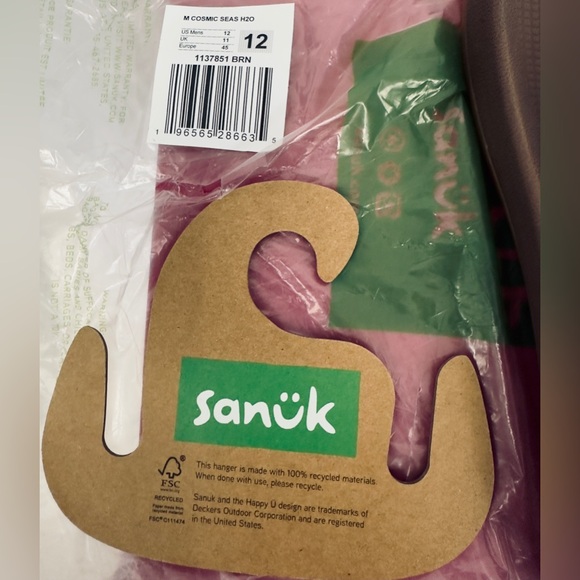 MENS  SANUK COSMIC SEAS H2O BROWN SANDAL SIZE 12           New with tags… - Picture 10 of 12